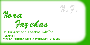 nora fazekas business card